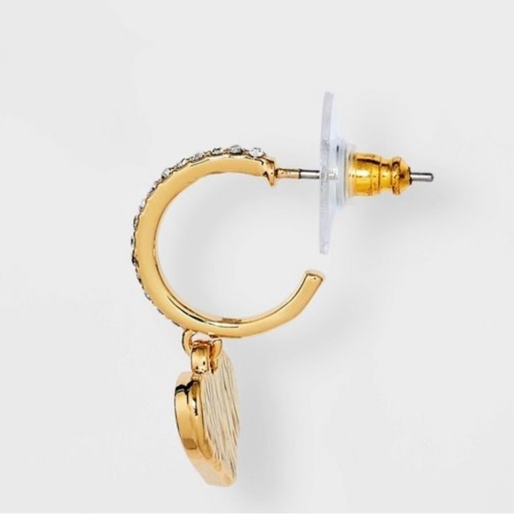 Sugarfix by‎ Baublebar Yes Way Rose Duo Earrings Heart Huggies Rose Bottle Studs - Picture 2 of 4